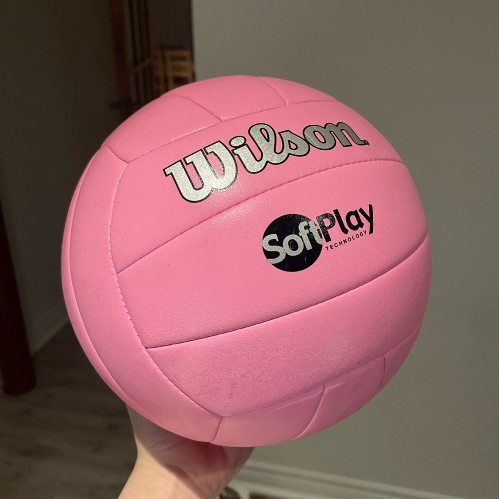 Pink volleyball ball